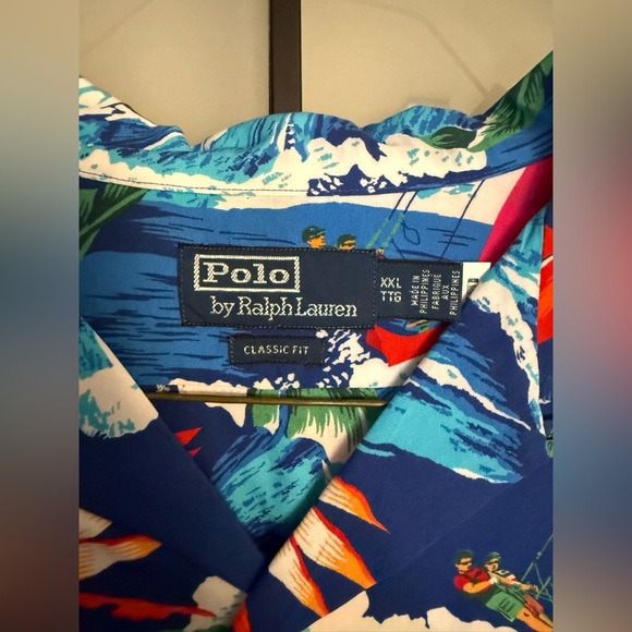 Polo by Ralph Lauren Vibrant Blue Tropical Shirt - Picture 3 of 3